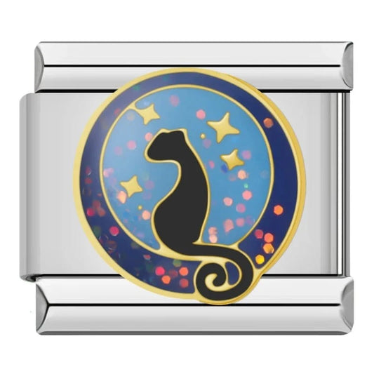 Celestial Cat - Cacilia Sauer - Italian Charm Bracelet - custom jewelry - vintage jewelry - charms and pendants