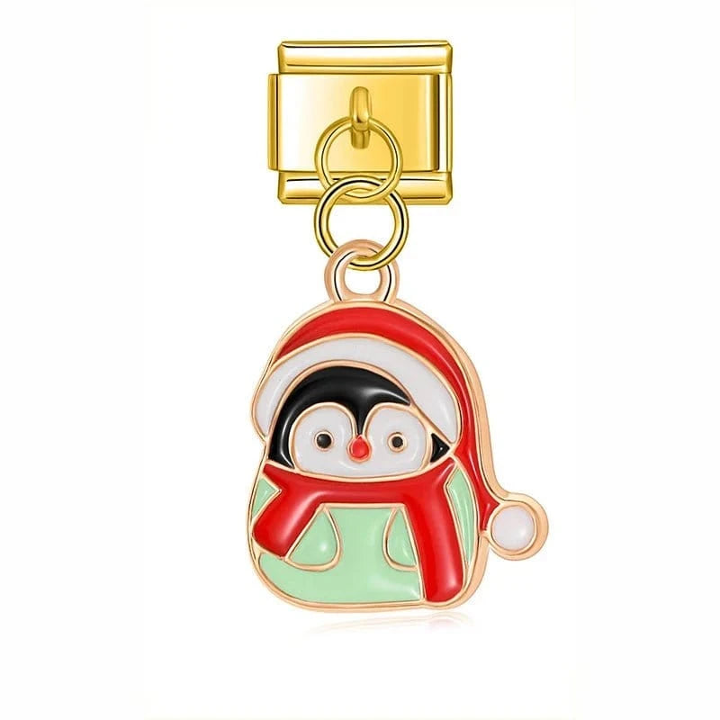 Christmas Penguin - Cacilia Sauer - Italian Charm Bracelet - custom jewelry - vintage jewelry - charms and pendants