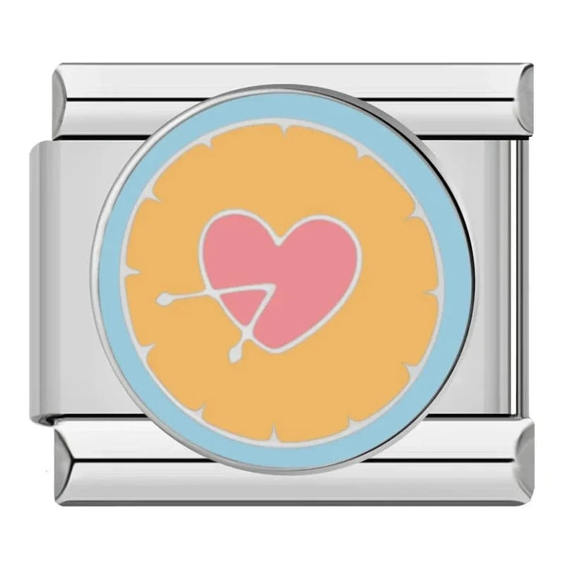 Clock of Love Italian charm link, 9mm stainless steel module