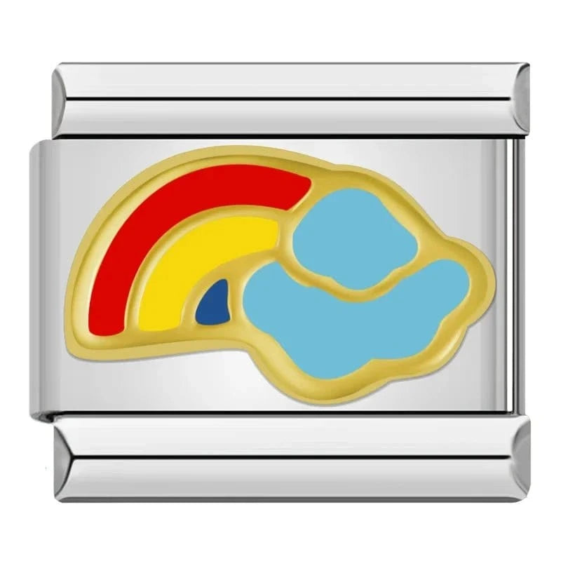 Cloudy Rainbow - Cacilia Sauer - Italian Charm Bracelet - custom jewelry - vintage jewelry - charms and pendants