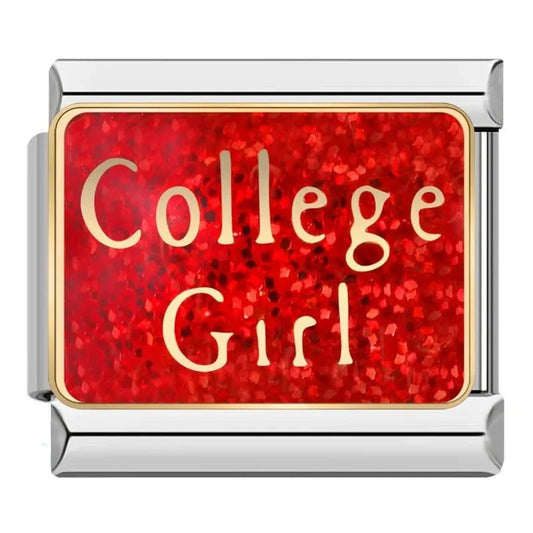 College Girl - Cacilia Sauer - Italian Charm Bracelet - custom jewelry - vintage jewelry - charms and pendants