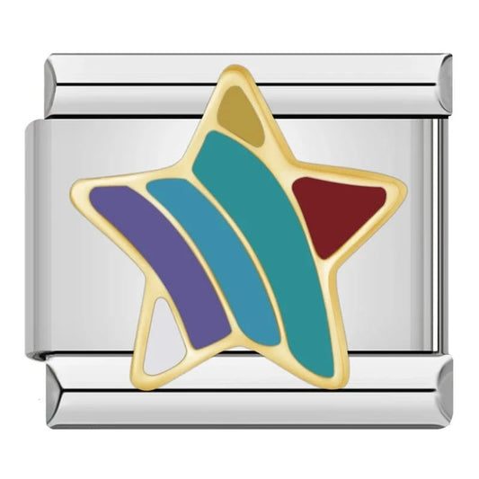 Colourful Star - Cacilia Sauer - Italian Charm Bracelet - custom jewelry - vintage jewelry - charms and pendants