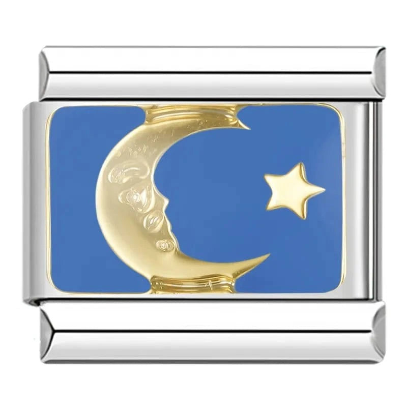 Crescent & Star - Cacilia Sauer - Italian Charm Bracelet - custom jewelry - vintage jewelry - charms and pendants