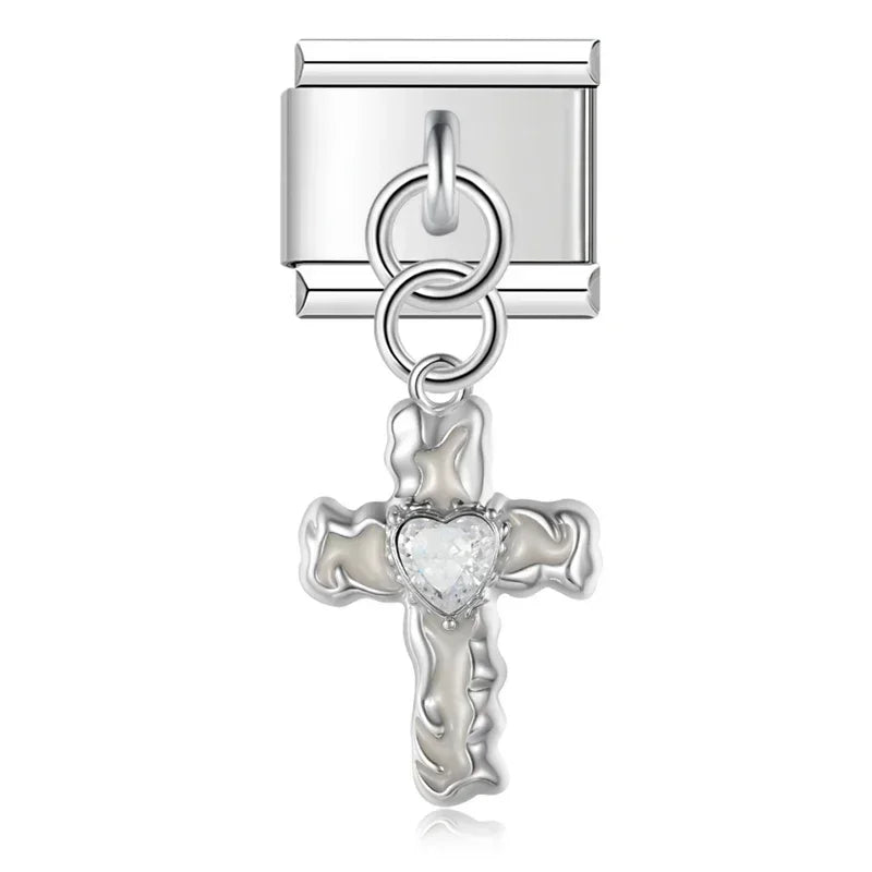 Cross Pendant - Cacilia Sauer - Italian Charm Bracelet - custom jewelry - vintage jewelry - charms and pendants