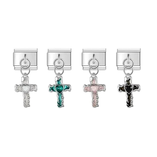 Cross Pendant - Cacilia Sauer - Italian Charm Bracelet - custom jewelry - vintage jewelry - charms and pendants
