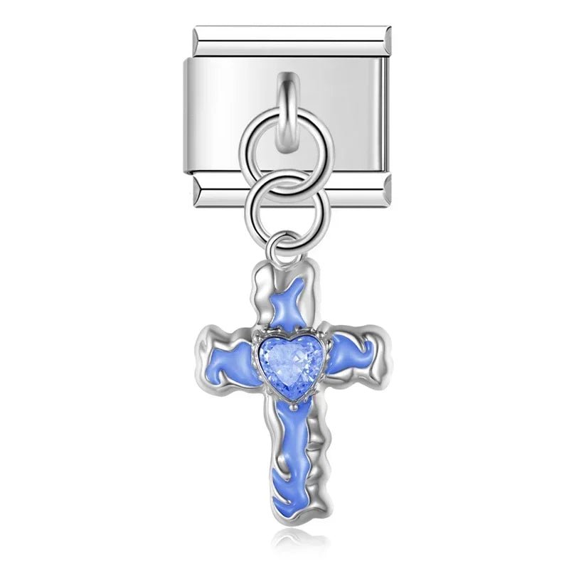 Cross Pendant - Cacilia Sauer - Italian Charm Bracelet - custom jewelry - vintage jewelry - charms and pendants