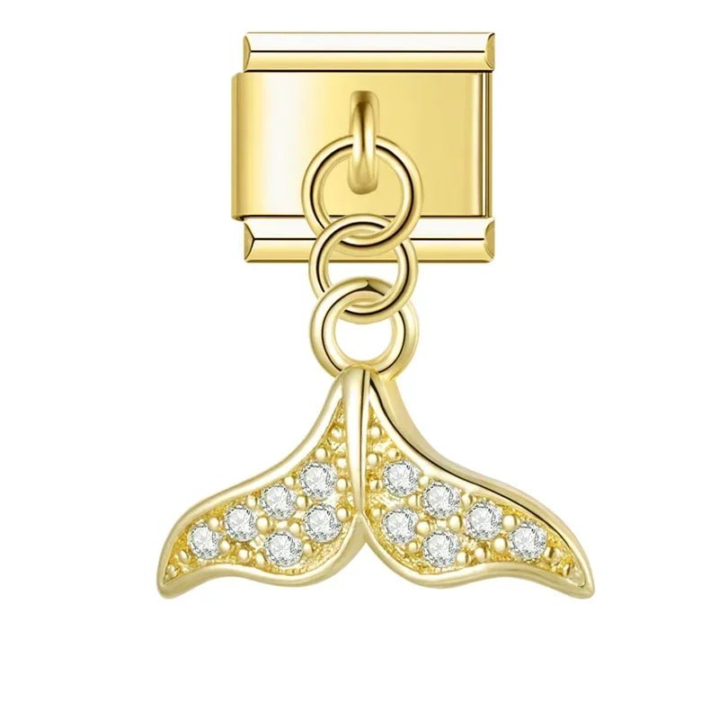 Crown, Spade, and Floral Charms - Cacilia Sauer - Italian Charm Bracelet - custom jewelry - vintage jewelry - charms and pendants