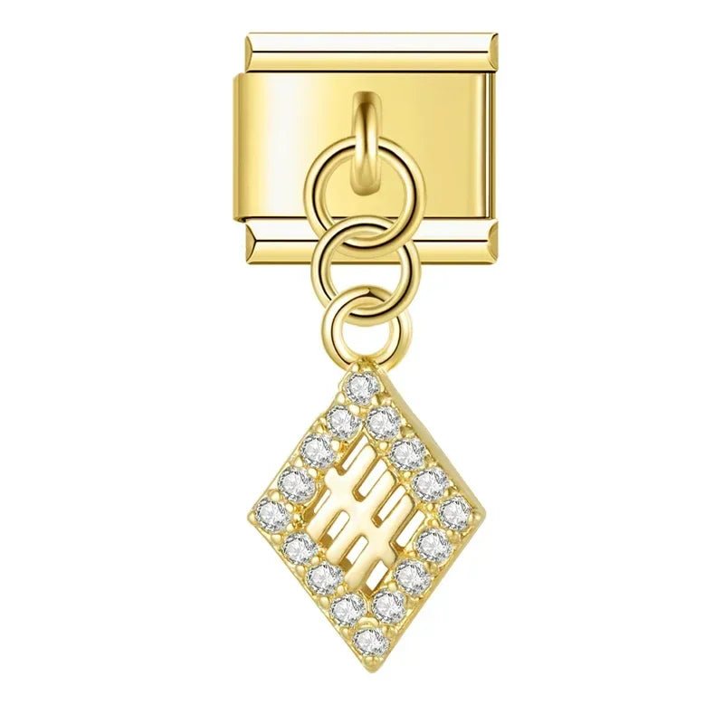 Crown, Spade, and Floral Charms - Cacilia Sauer - Italian Charm Bracelet - custom jewelry - vintage jewelry - charms and pendants