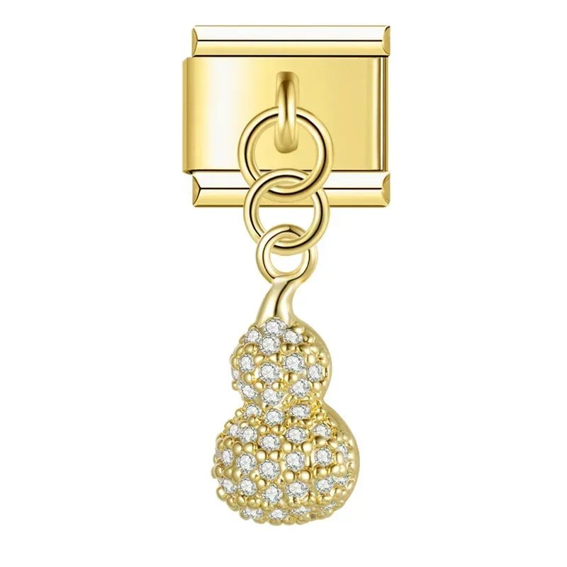 Crown, Spade, and Floral Charms - Cacilia Sauer - Italian Charm Bracelet - custom jewelry - vintage jewelry - charms and pendants