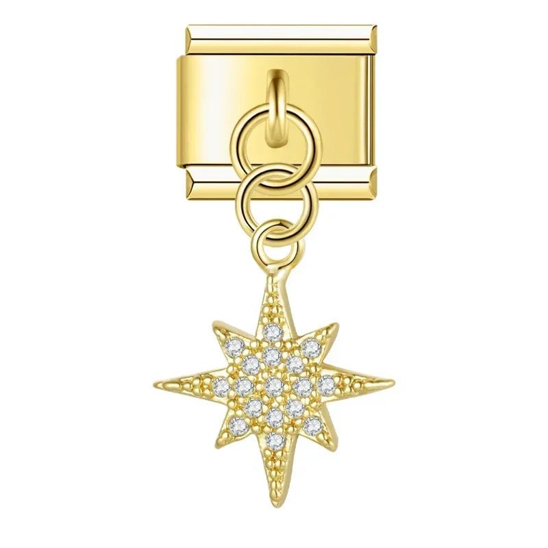 Crown, Spade, and Floral Charms - Cacilia Sauer - Italian Charm Bracelet - custom jewelry - vintage jewelry - charms and pendants