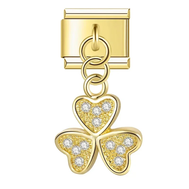 Crown, Spade, and Floral Charms - Cacilia Sauer - Italian Charm Bracelet - custom jewelry - vintage jewelry - charms and pendants