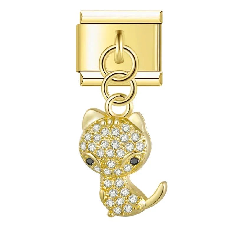 Crown, Spade, and Floral Charms - Cacilia Sauer - Italian Charm Bracelet - custom jewelry - vintage jewelry - charms and pendants