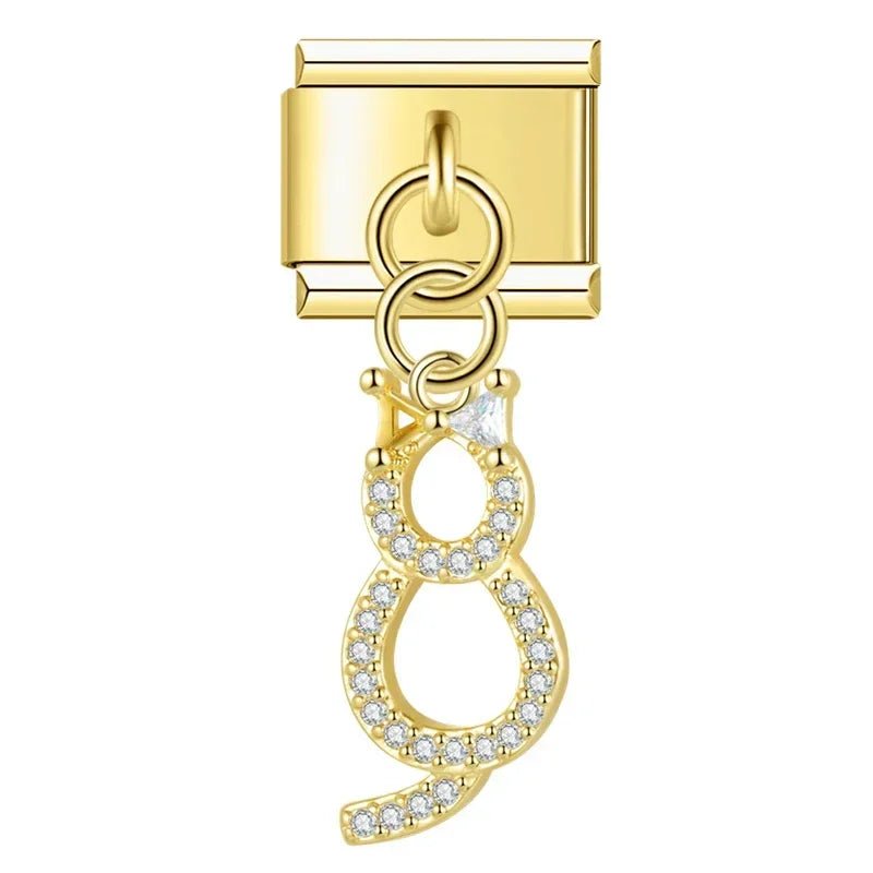 Crown, Spade, and Floral Charms - Cacilia Sauer - Italian Charm Bracelet - custom jewelry - vintage jewelry - charms and pendants