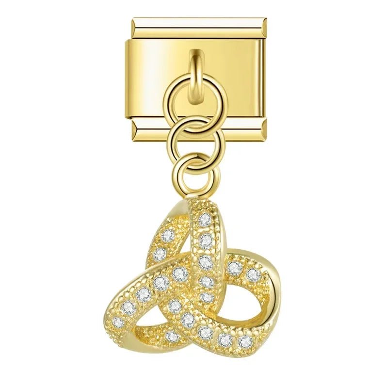 Crown, Spade, and Floral Charms - Cacilia Sauer - Italian Charm Bracelet - custom jewelry - vintage jewelry - charms and pendants