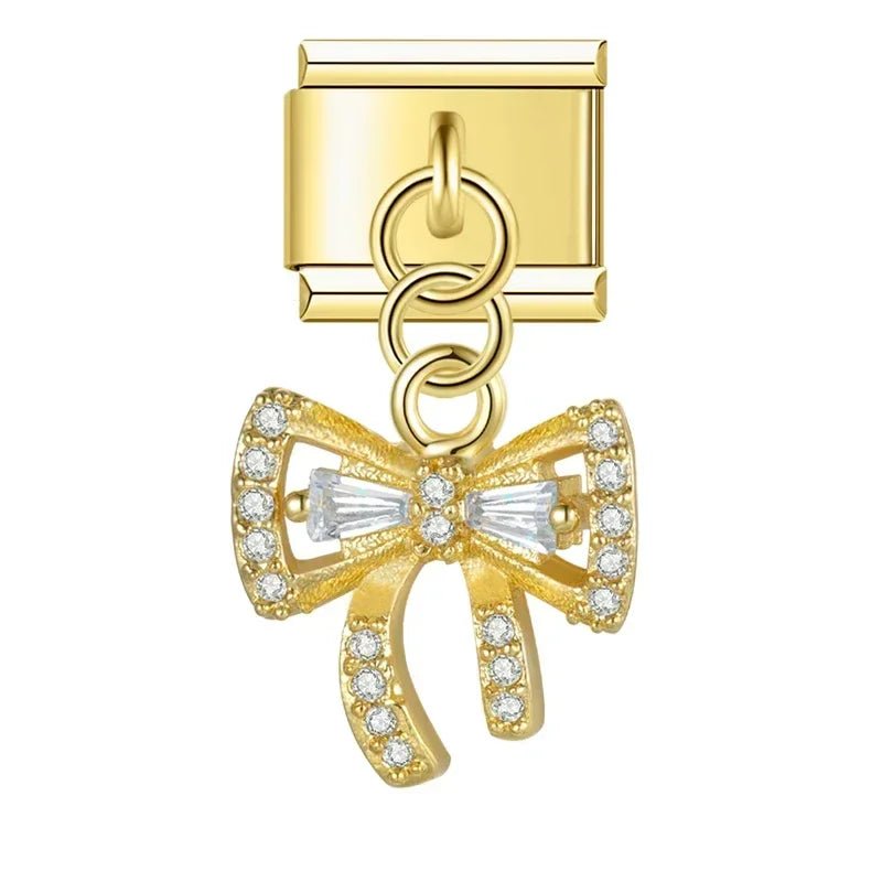 Crown, Spade, and Floral Charms - Cacilia Sauer - Italian Charm Bracelet - custom jewelry - vintage jewelry - charms and pendants