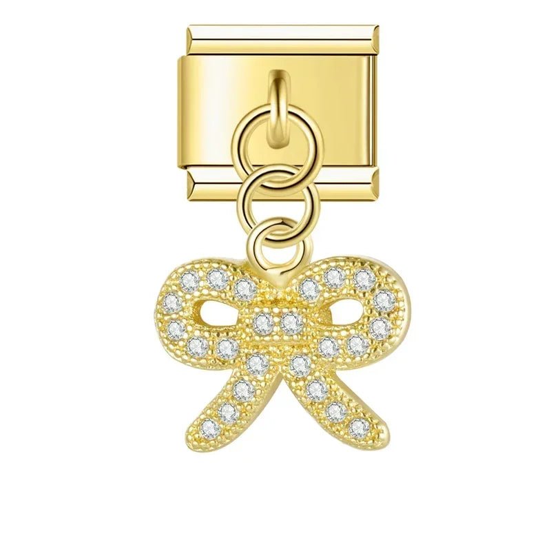 Crown, Spade, and Floral Charms - Cacilia Sauer - Italian Charm Bracelet - custom jewelry - vintage jewelry - charms and pendants