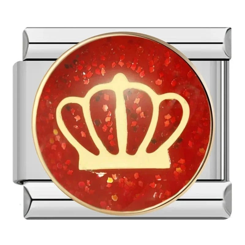 Crowned in Passion - Cacilia Sauer - Italian Charm Bracelet - custom jewelry - vintage jewelry - charms and pendants