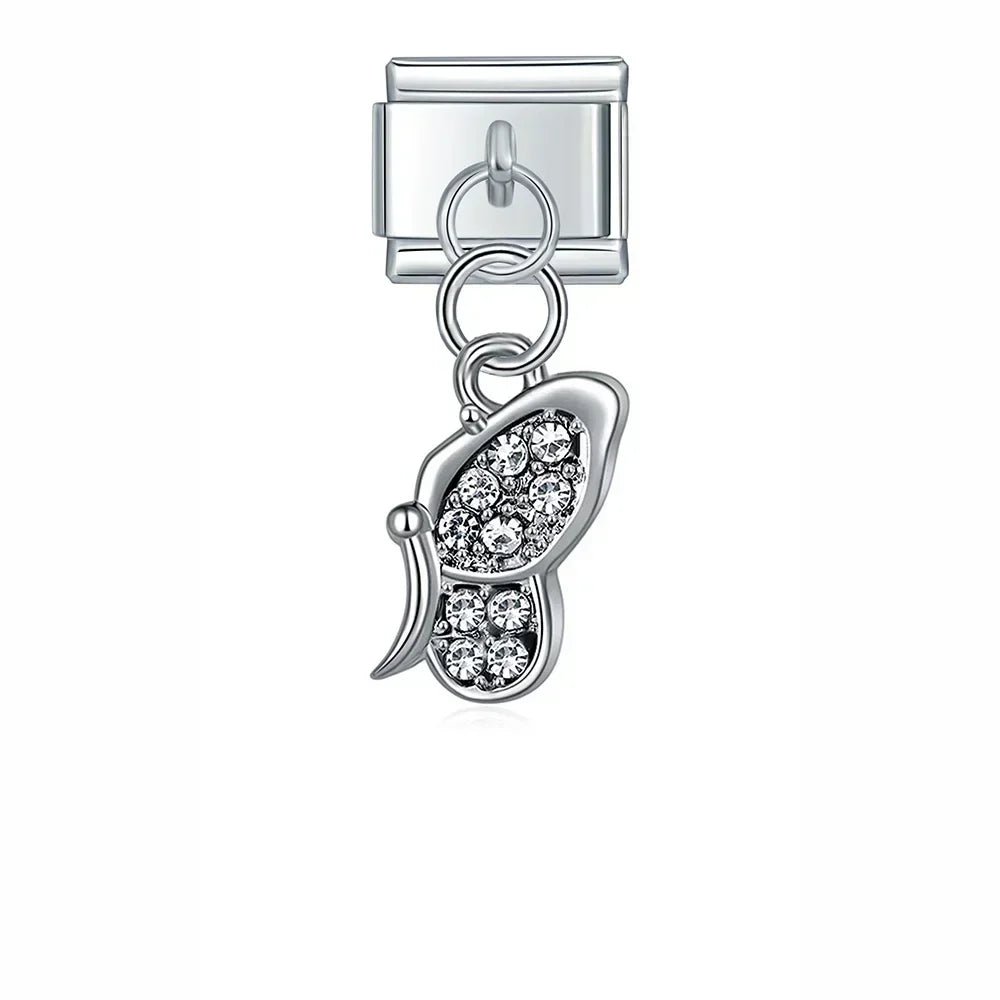 Crystal Butterfly - Cacilia Sauer - Italian Charm Bracelet - custom jewelry - vintage jewelry - charms and pendants