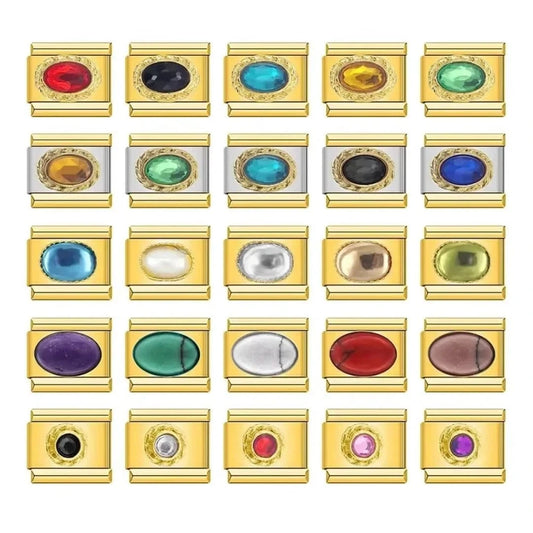 Crystal Set - Cacilia Sauer - Italian Charm Bracelet - custom jewelry - vintage jewelry - charms and pendants