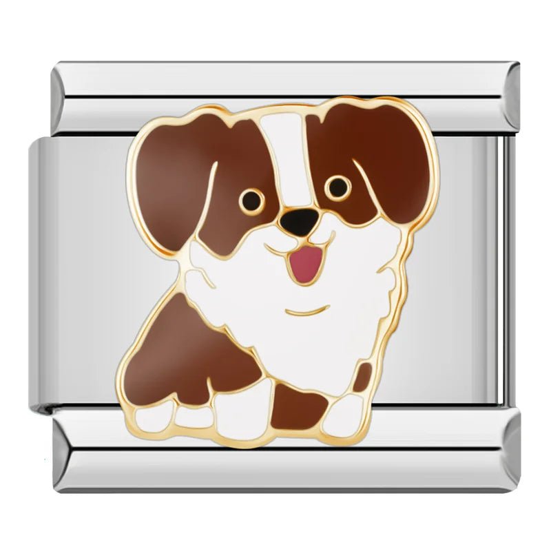 Cute Puppy Charms - Cacilia Sauer - Italian Charm Bracelet - custom jewelry - vintage jewelry - charms and pendants