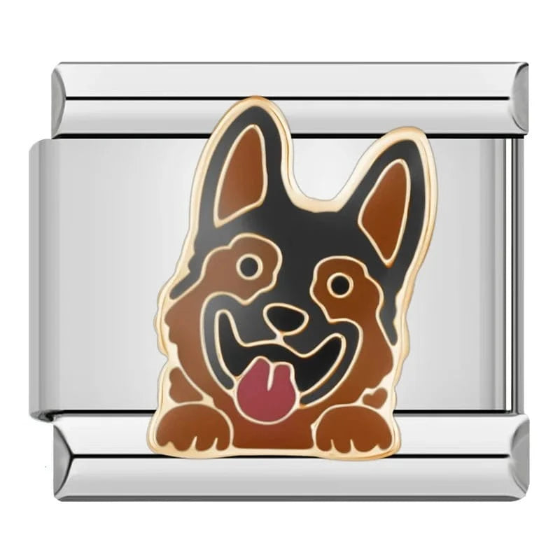 Cute Puppy Charms - Cacilia Sauer - Italian Charm Bracelet - custom jewelry - vintage jewelry - charms and pendants