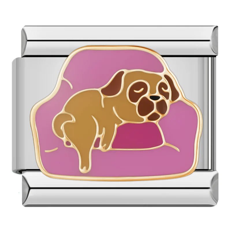 Cute Puppy Charms - Cacilia Sauer - Italian Charm Bracelet - custom jewelry - vintage jewelry - charms and pendants