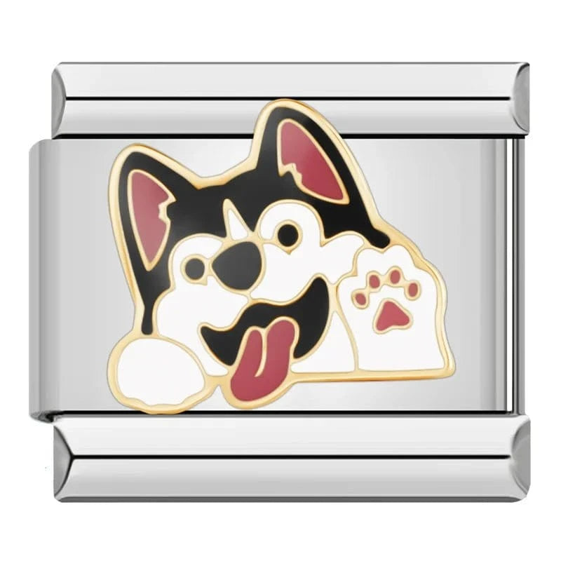 Cute Puppy Charms - Cacilia Sauer - Italian Charm Bracelet - custom jewelry - vintage jewelry - charms and pendants