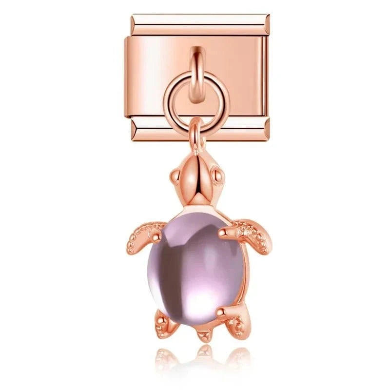 Cystal Turtle - Cacilia Sauer - Italian Charm Bracelet - custom jewelry - vintage jewelry - charms and pendants