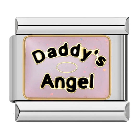 Daddy's Angel - Cacilia Sauer - Italian Charm Bracelet - custom jewelry - vintage jewelry - charms and pendants