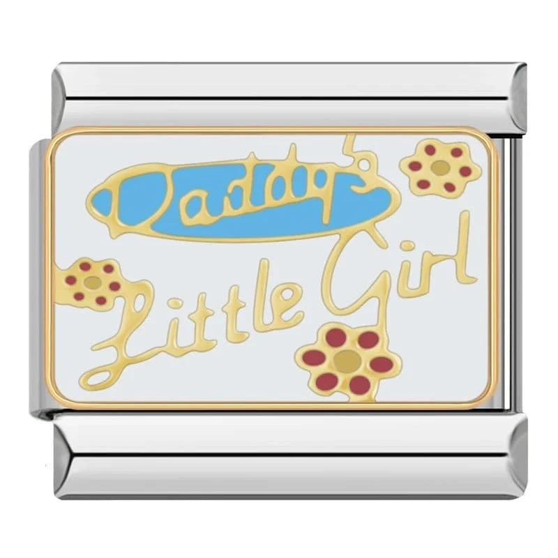 Daddy's Little Girl - Cacilia Sauer - Italian Charm Bracelet - custom jewelry - vintage jewelry - charms and pendants