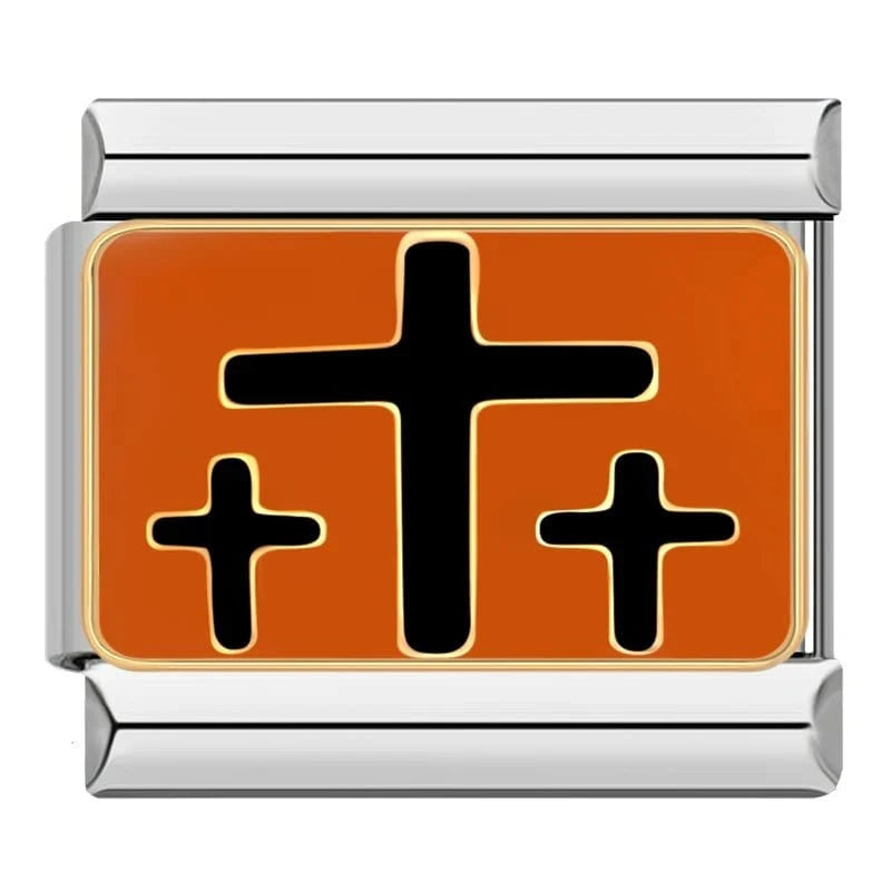 Daisy Cross - Cacilia Sauer - Italian Charm Bracelet - custom jewelry - vintage jewelry - charms and pendants