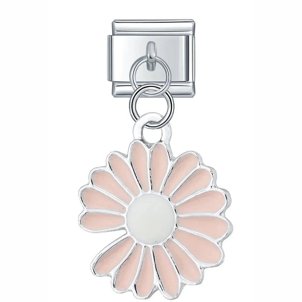 Daisy Flowers - Cacilia Sauer - Italian Charm Bracelet - custom jewelry - vintage jewelry - charms and pendants