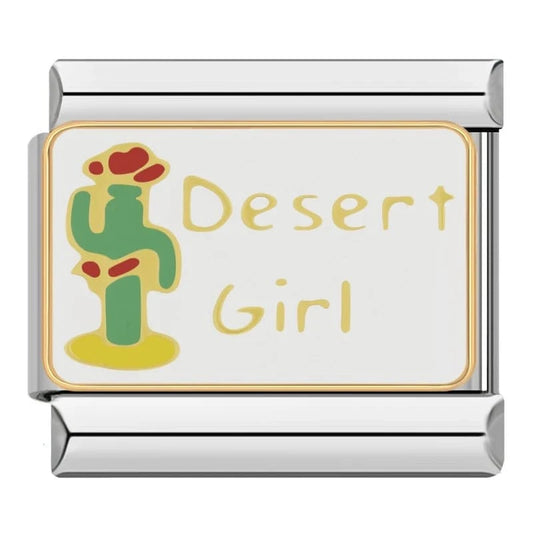 Desert Girl - Cacilia Sauer - Italian Charm Bracelet - custom jewelry - vintage jewelry - charms and pendants