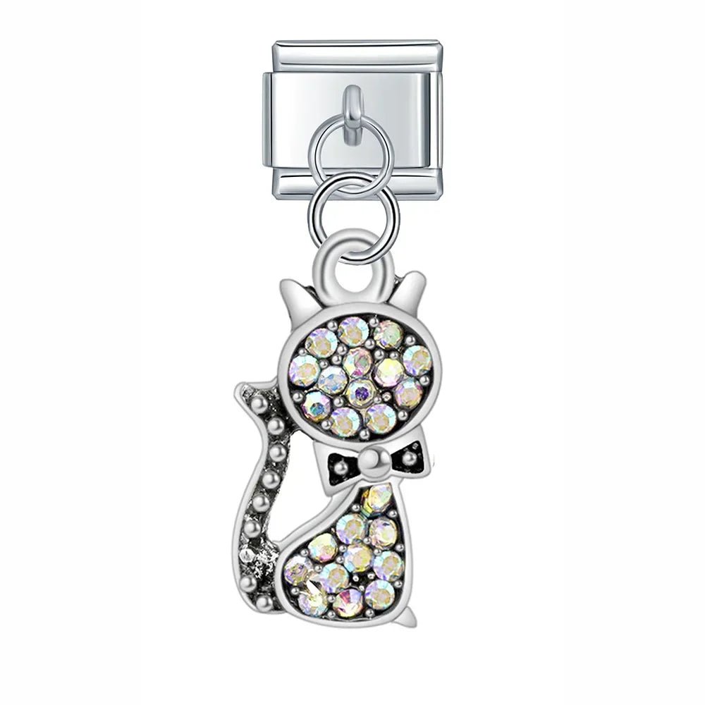 Diamond Cats - Cacilia Sauer - Italian Charm Bracelet - custom jewelry - vintage jewelry - charms and pendants