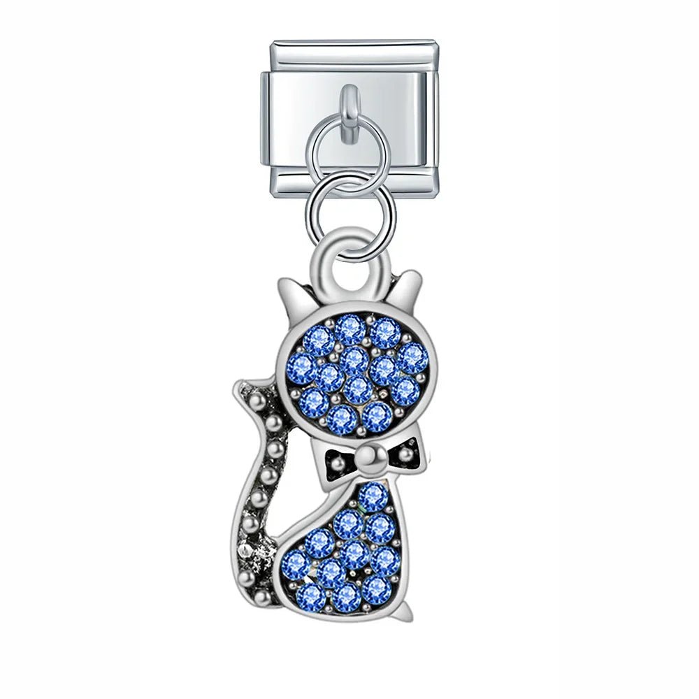 Diamond Cats - Cacilia Sauer - Italian Charm Bracelet - custom jewelry - vintage jewelry - charms and pendants