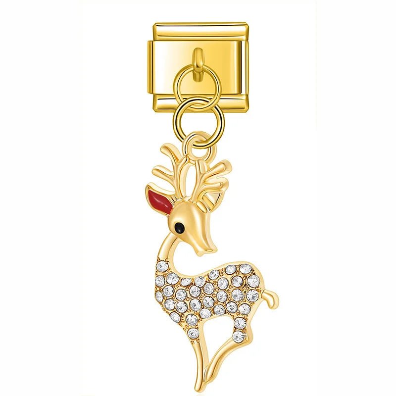 Diamond Deer - Cacilia Sauer - Italian Charm Bracelet - custom jewelry - vintage jewelry - charms and pendants