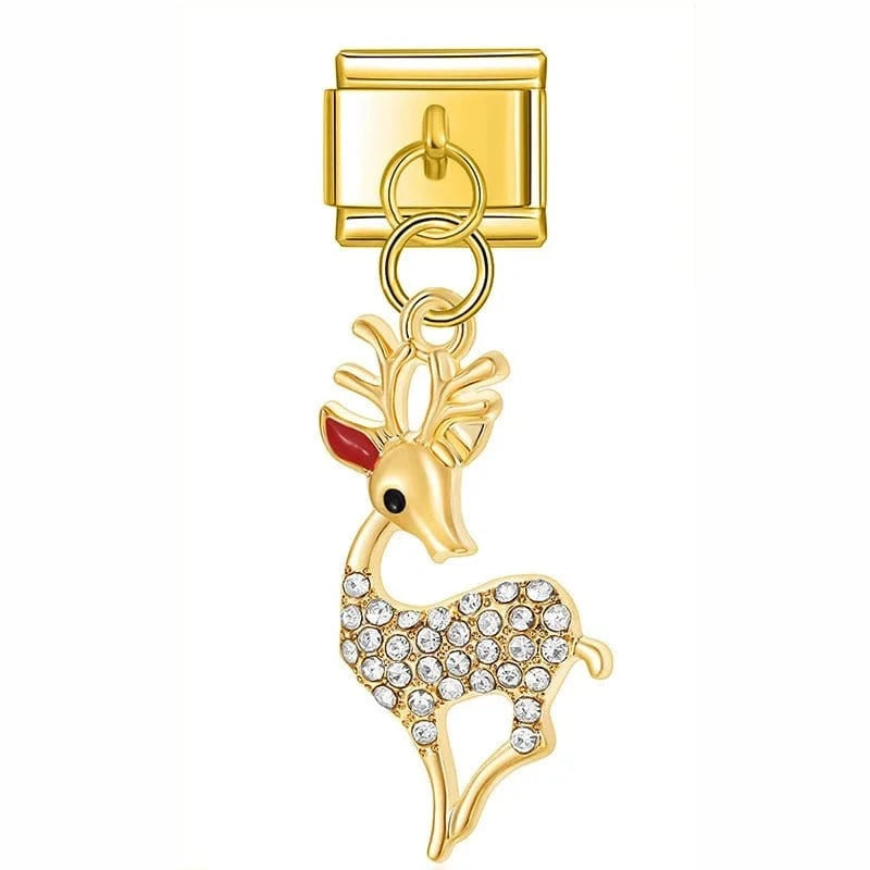 Diamond Deer - Cacilia Sauer - Italian Charm Bracelet - custom jewelry - vintage jewelry - charms and pendants