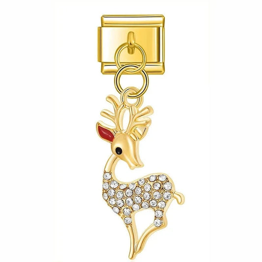 Diamond Deer - Cacilia Sauer - Italian Charm Bracelet - custom jewelry - vintage jewelry - charms and pendants