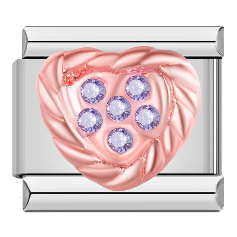 Diamond Heart - Cacilia Sauer - Italian Charm Bracelet - custom jewelry - vintage jewelry - charms and pendants