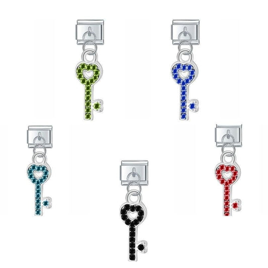 Diamond Keys - Cacilia Sauer - Italian Charm Bracelet - custom jewelry - vintage jewelry - charms and pendants