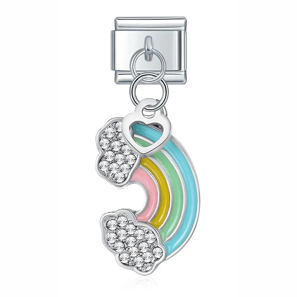 Diamond rainbow - Cacilia Sauer - Italian Charm Bracelet - custom jewelry - vintage jewelry - charms and pendants