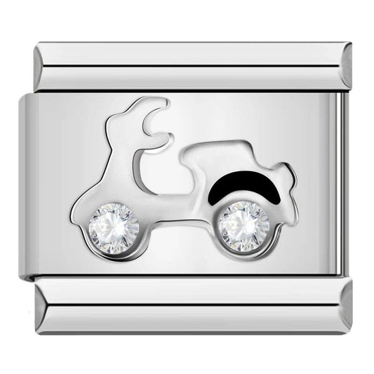 Diamond Vespa - Cacilia Sauer - Italian Charm Bracelet - custom jewelry - vintage jewelry - charms and pendants