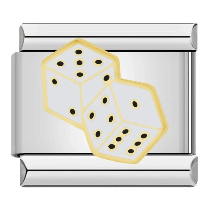 Dice - Cacilia Sauer - Italian Charm Bracelet - custom jewelry - vintage jewelry - charms and pendants