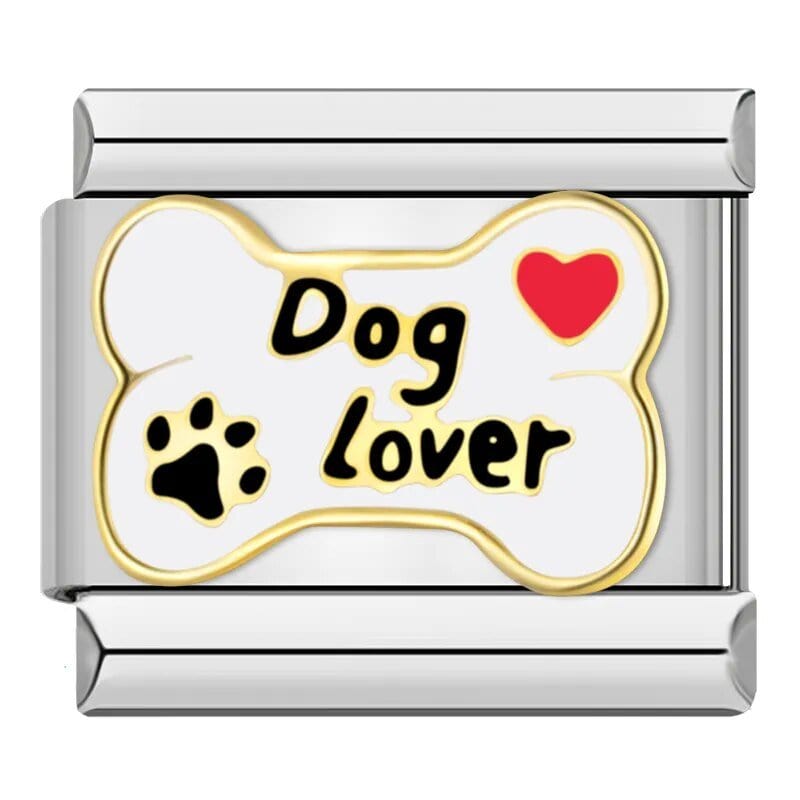 Dog Lover - Cacilia Sauer - Italian Charm Bracelet - custom jewelry - vintage jewelry - charms and pendants