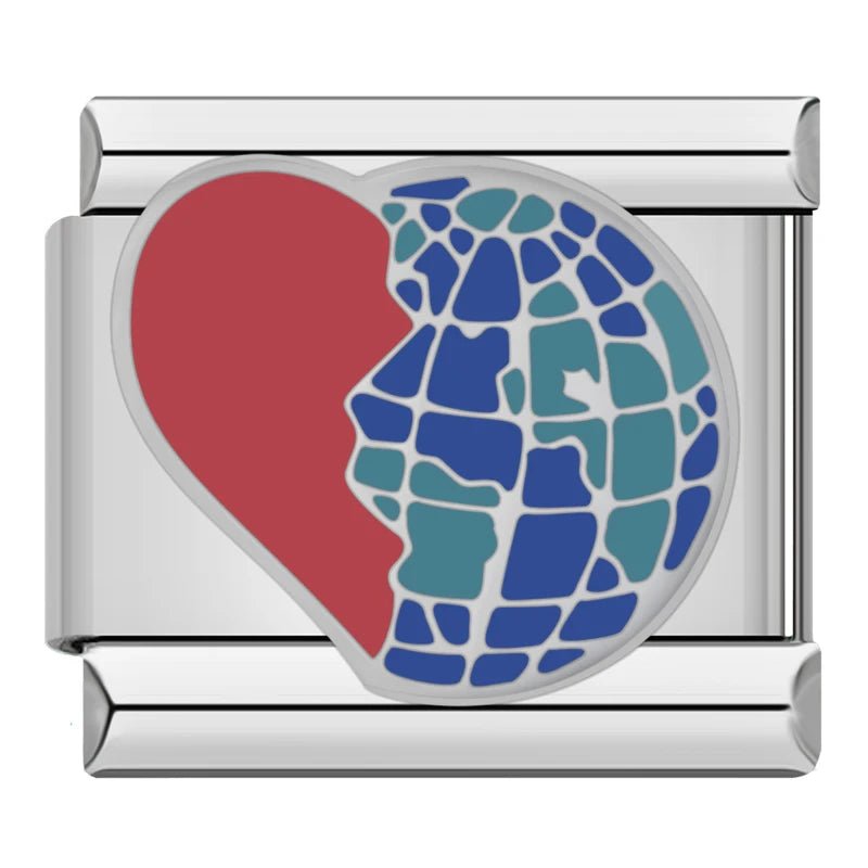 Earth's Heart - Cacilia Sauer - Italian Charm Bracelet - custom jewelry - vintage jewelry - charms and pendants