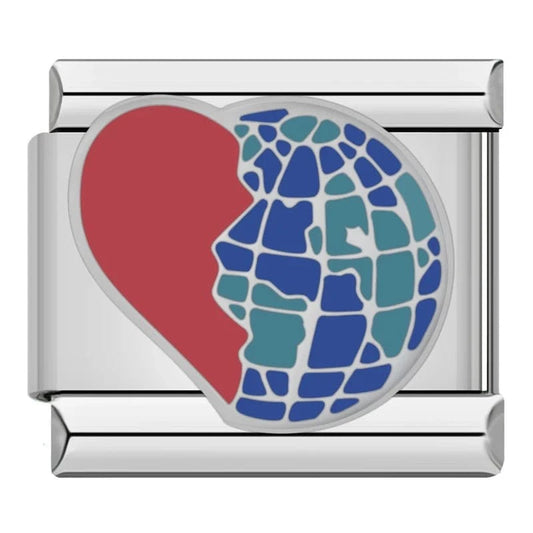 Earth's Heart - Cacilia Sauer - Italian Charm Bracelet - custom jewelry - vintage jewelry - charms and pendants