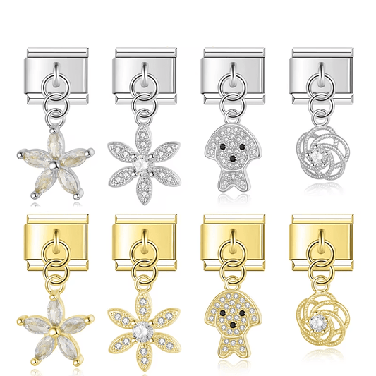 Enchanted Bloom & Whimsy Charms - Cacilia Sauer - Italian Charm Bracelet - custom jewelry - vintage jewelry - charms and pendants