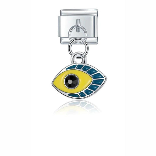 Evil Eye - Cacilia Sauer - Italian Charm Bracelet - custom jewelry - vintage jewelry - charms and pendants