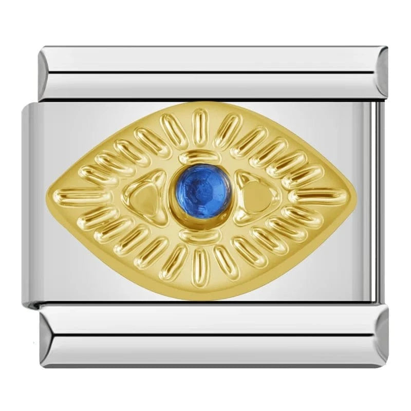 Evil Eye - Cacilia Sauer - Italian Charm Bracelet - custom jewelry - vintage jewelry - charms and pendants