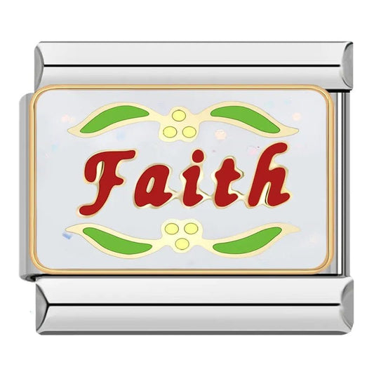 Faith - Cacilia Sauer - Italian Charm Bracelet - custom jewelry - vintage jewelry - charms and pendants